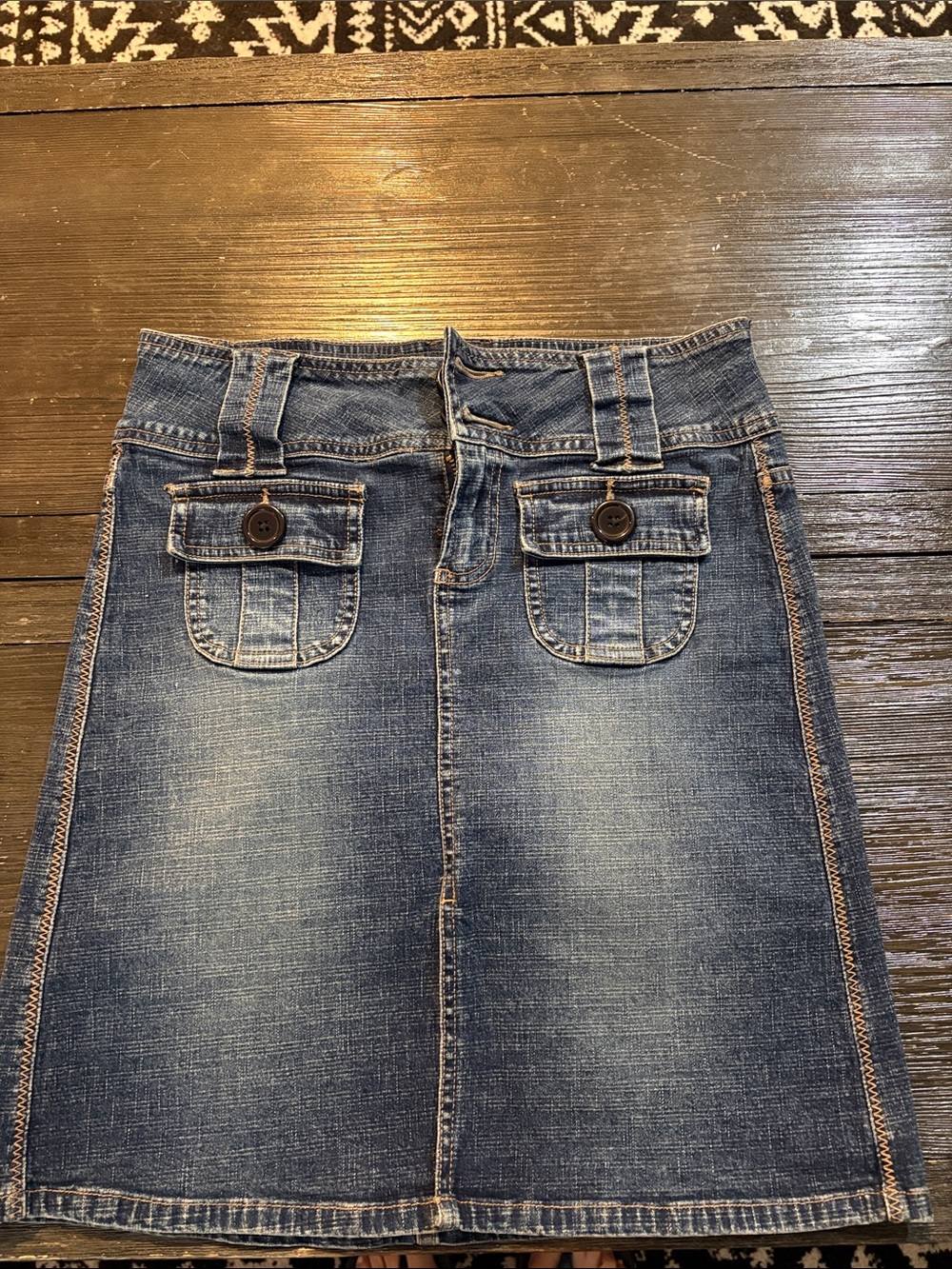 Z. Cavaricci Dark Blue Denim Skirt with Red Label